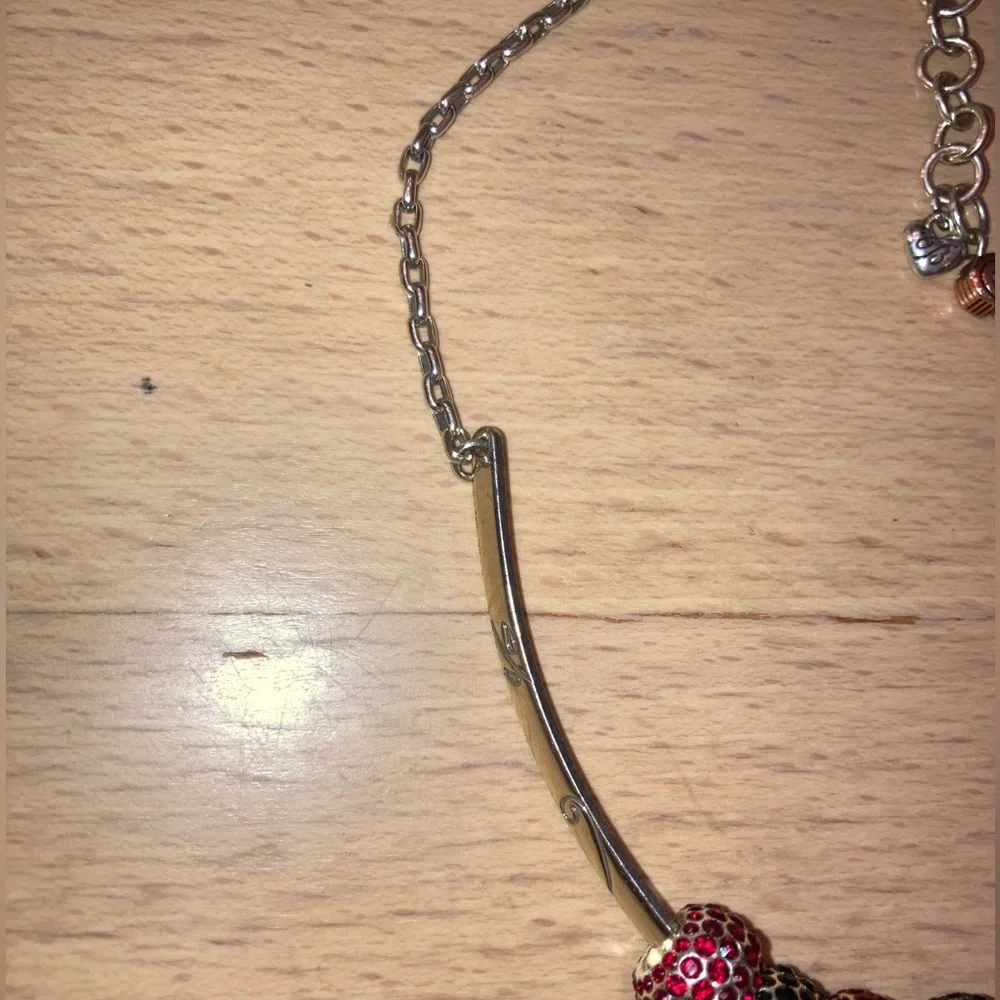 Brighton Monogram Choker Necklace +7 Charms (6 beads & 1 heart) - Silver EUC